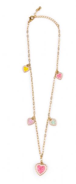 COLLIER AVEC PENDENTIFS DE COEUR MULTICOLORE